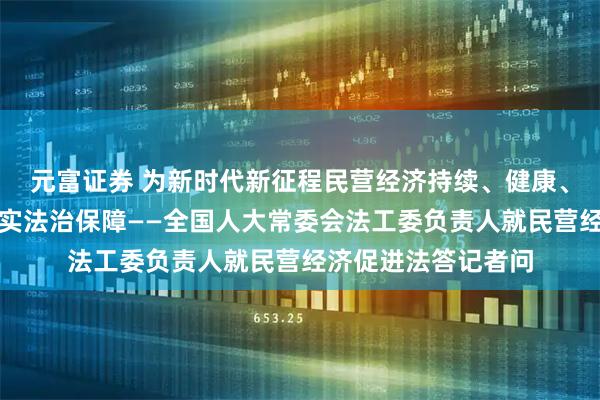 元富证券 为新时代新征程民营经济持续、健康、高质量发展提供坚实法治保障——全国人大常委会法工委负责人就民营经济促进法答记者问