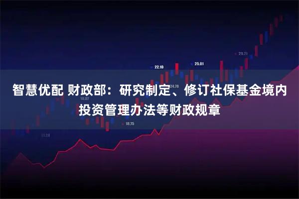 智慧优配 财政部：研究制定、修订社保基金境内投资管理办法等财政规章